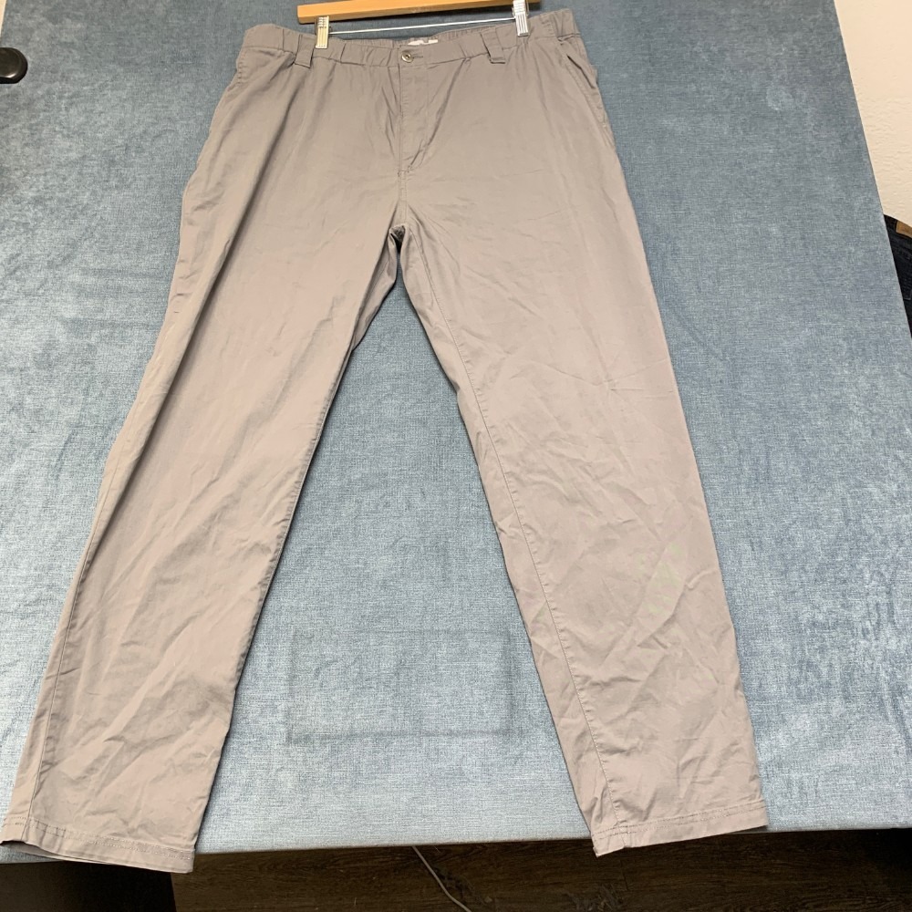 BP. Chino Pants Mens Large Gray Flat Front Zip Fly Straight Leg Casual Wear